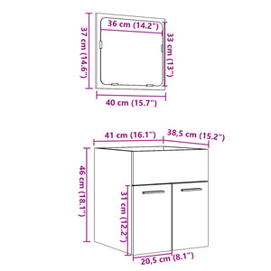 vidaXL 2 Piece Bathroom Furniture Set Concrete Grey Engineered Wood