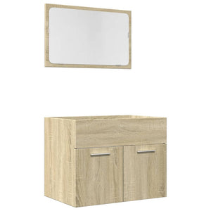 vidaXL 2 Piece Bathroom Furniture Set Sonoma Oak Engineered Wood