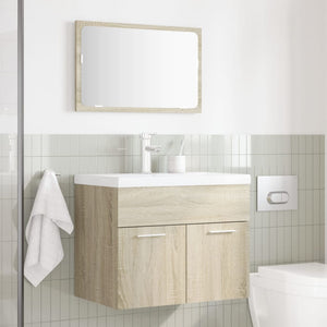 vidaXL 2 Piece Bathroom Furniture Set Sonoma Oak Engineered Wood