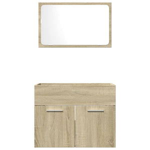 vidaXL 2 Piece Bathroom Furniture Set Sonoma Oak Engineered Wood