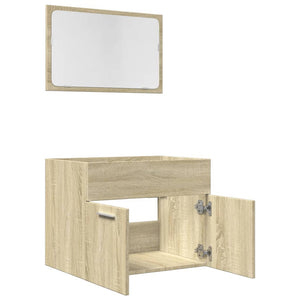 vidaXL 2 Piece Bathroom Furniture Set Sonoma Oak Engineered Wood