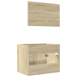 vidaXL 2 Piece Bathroom Furniture Set Sonoma Oak Engineered Wood