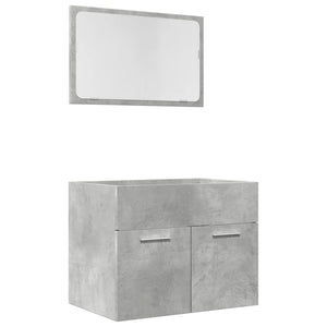 vidaXL 2 Piece Bathroom Furniture Set Concrete Grey Engineered Wood