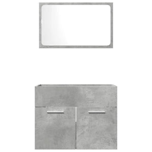 vidaXL 2 Piece Bathroom Furniture Set Concrete Grey Engineered Wood