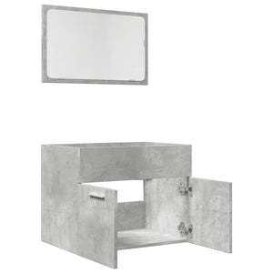 vidaXL 2 Piece Bathroom Furniture Set Concrete Grey Engineered Wood