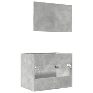 vidaXL 2 Piece Bathroom Furniture Set Concrete Grey Engineered Wood