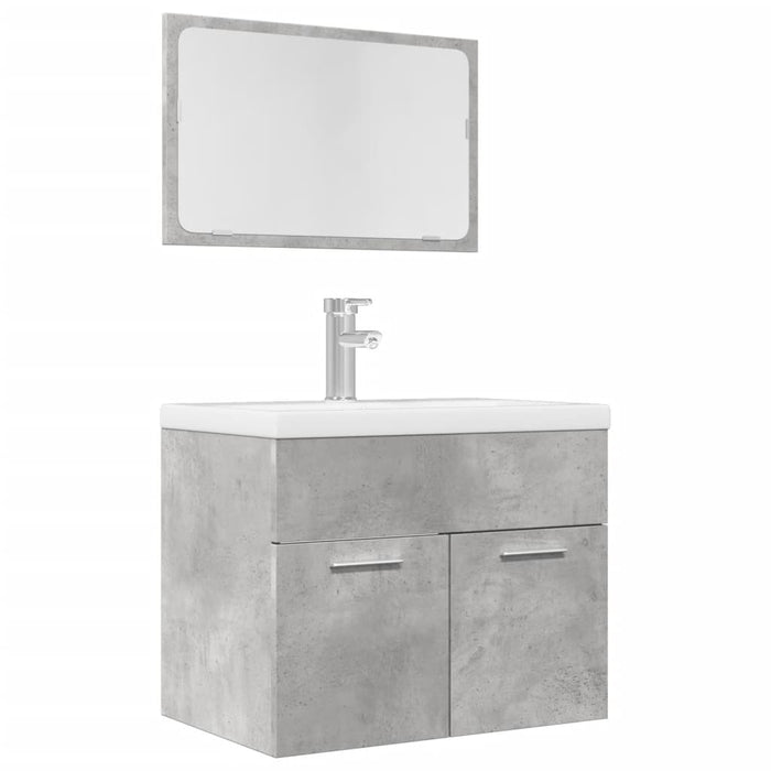 vidaXL 2 Piece Bathroom Furniture Set Concrete Grey Engineered Wood