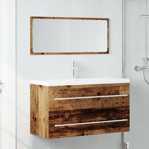 vidaXL 2 Piece Bathroom Furniture Set Old Wood Engineered Wood