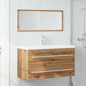 vidaXL 2 Piece Bathroom Furniture Set Artisan Oak Engineered Wood