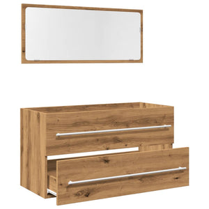 vidaXL 2 Piece Bathroom Furniture Set Artisan Oak Engineered Wood