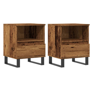 vidaXL Bedside Cabinets 2 pcs Old Wood 40x35x50 cm Engineered Wood