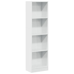 vidaXL Bookcase High Gloss White 40x24x143 cm Engineered Wood