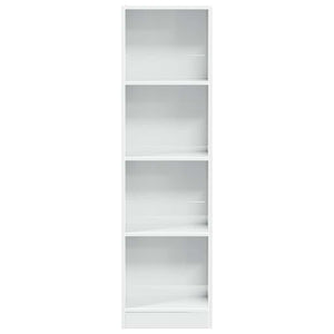 vidaXL Bookcase High Gloss White 40x24x143 cm Engineered Wood