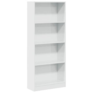 vidaXL Bookcase High Gloss White 60x24x143 cm Engineered Wood