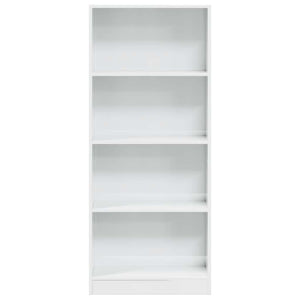 vidaXL Bookcase High Gloss White 60x24x143 cm Engineered Wood