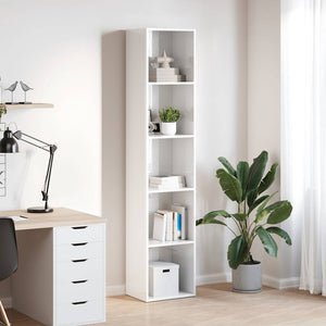 vidaXL Bookcase High Gloss White 40x30x189 cm Engineered Wood