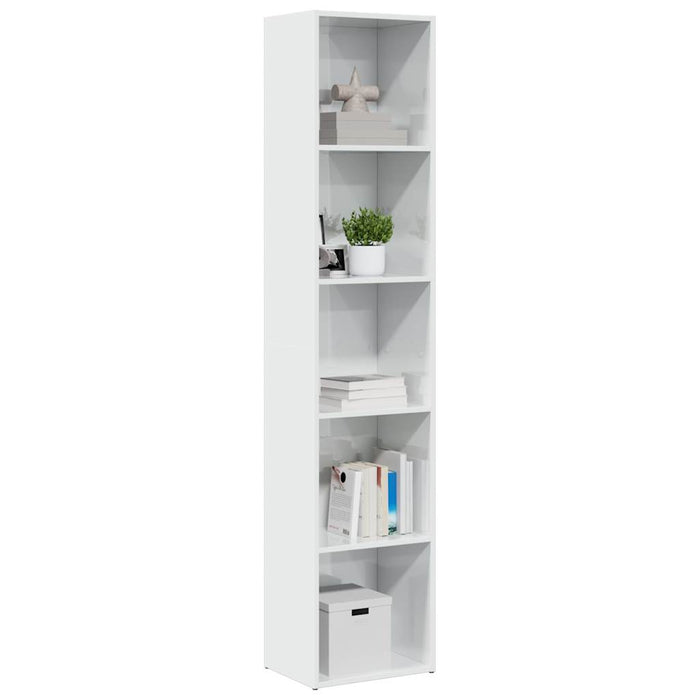 vidaXL Bookcase High Gloss White 40x30x189 cm Engineered Wood