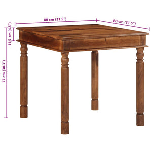 vidaXL Dining Table 80x80x77 cm Solid Wood Acacia