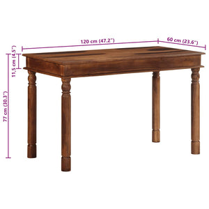 vidaXL Dining Table 120x60x77 cm Solid Wood Acacia