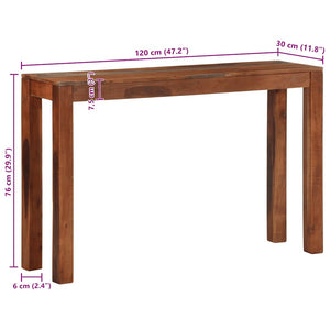 vidaXL Console Table 120x30x76 cm Solid Wood Acacia