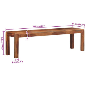 vidaXL Bench 160 cm Solid Wood Acacia