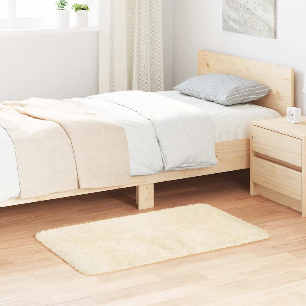 vidaXL Shaggy Rug High Pile Cream 60x100 cm Polyester