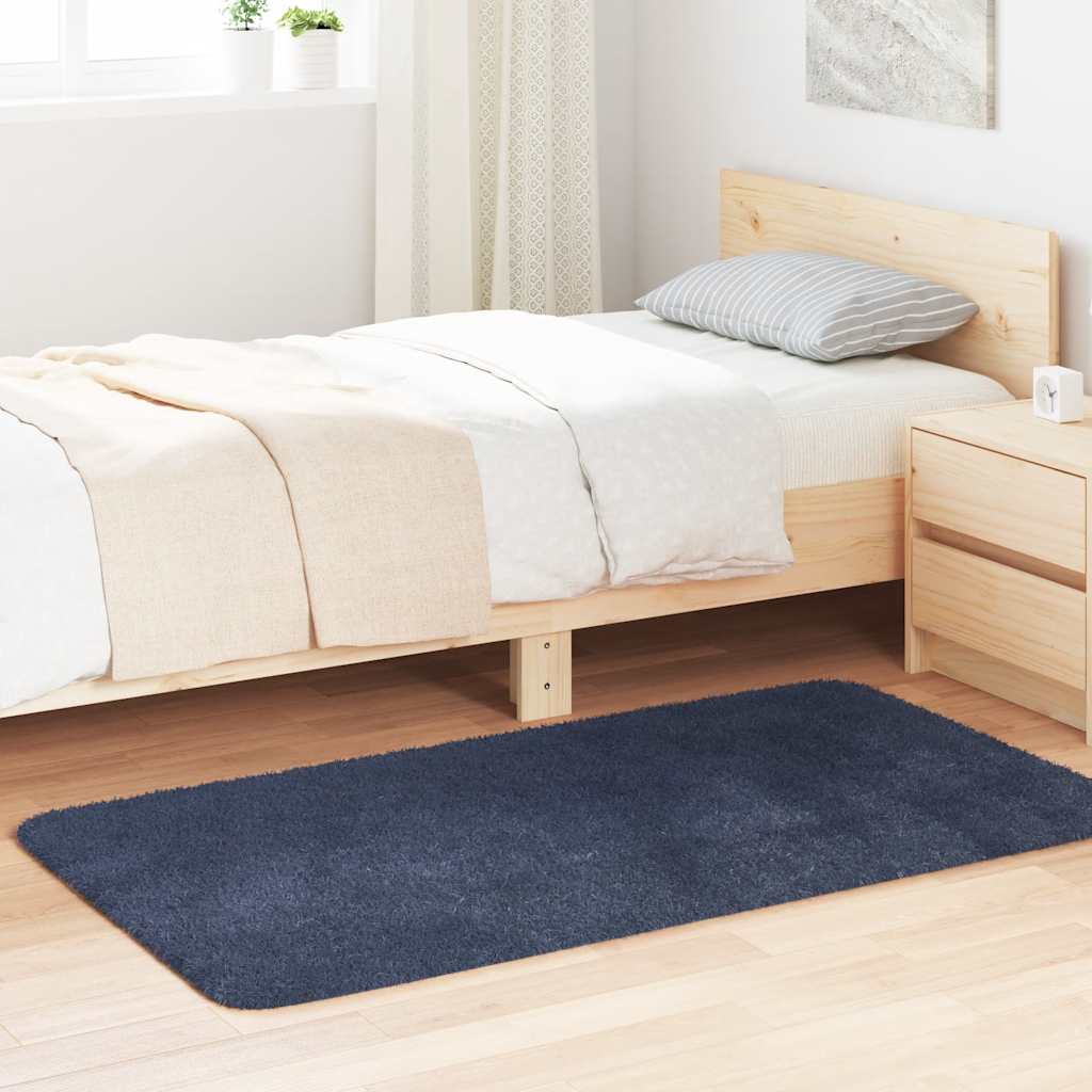 vidaXL Shaggy Rug High Pile Navy 80x150 cm Polyester