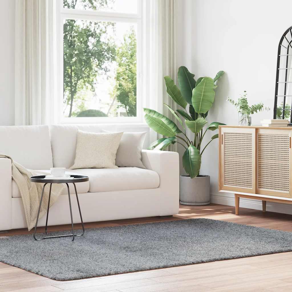 vidaXL Shaggy Rug High Pile Silver Grey 160x230 cm Polyester