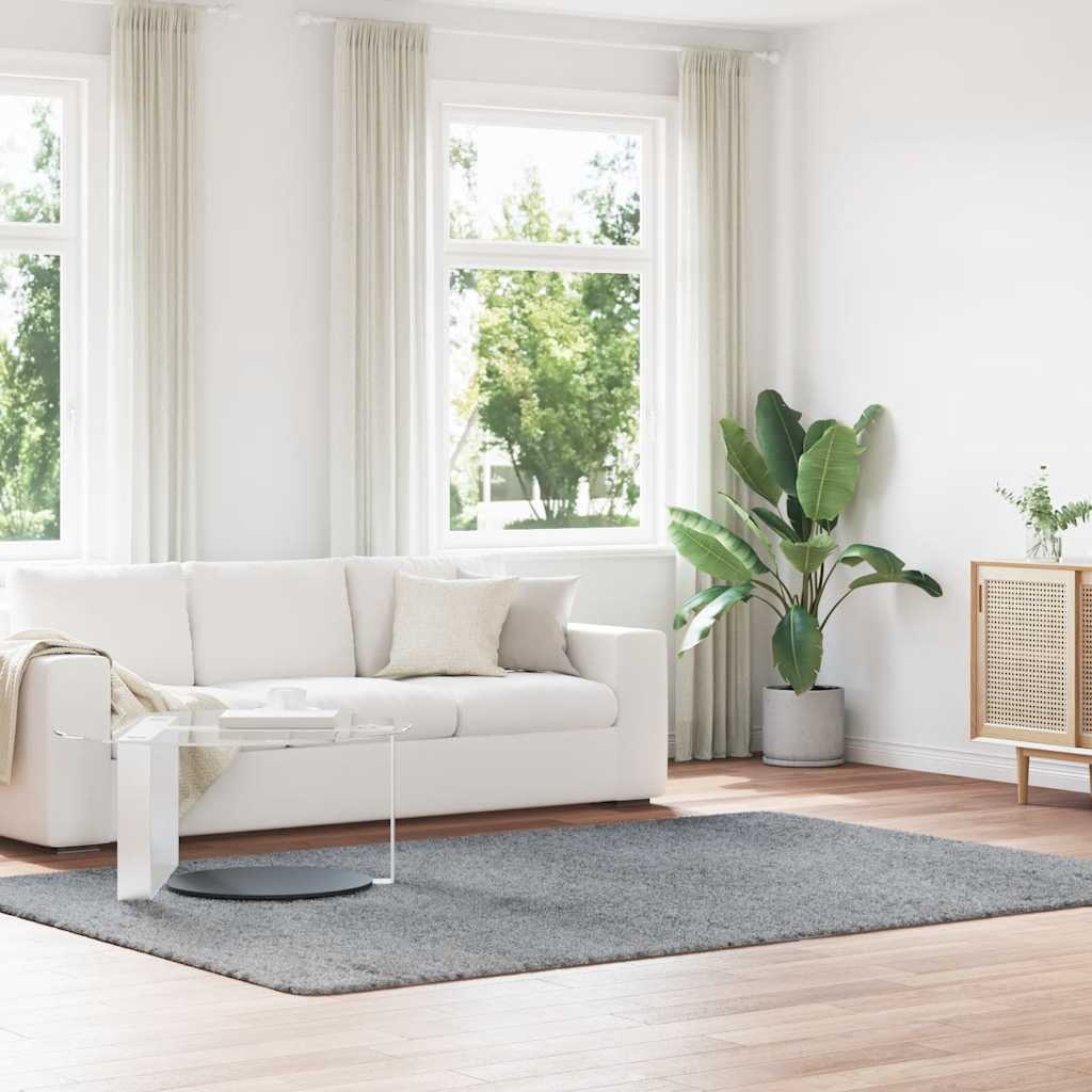 vidaXL Shaggy Rug High Pile Silver Grey 200x290 cm Polyester