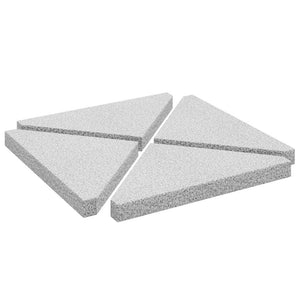 vidaXL Umbrella Weight Plates 4 pcs Grey Granite Triangular 14 kg