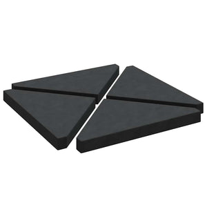 vidaXL Umbrella Weight Plates 4 pcs Black Granite Triangular 14 kg