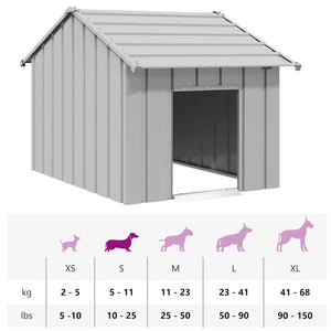 vidaXL Dog House with Roof 83x130x85 cm Galvanised Steel