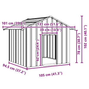 vidaXL Dog House with Roof 131x101x102 cm Galvanised Steel