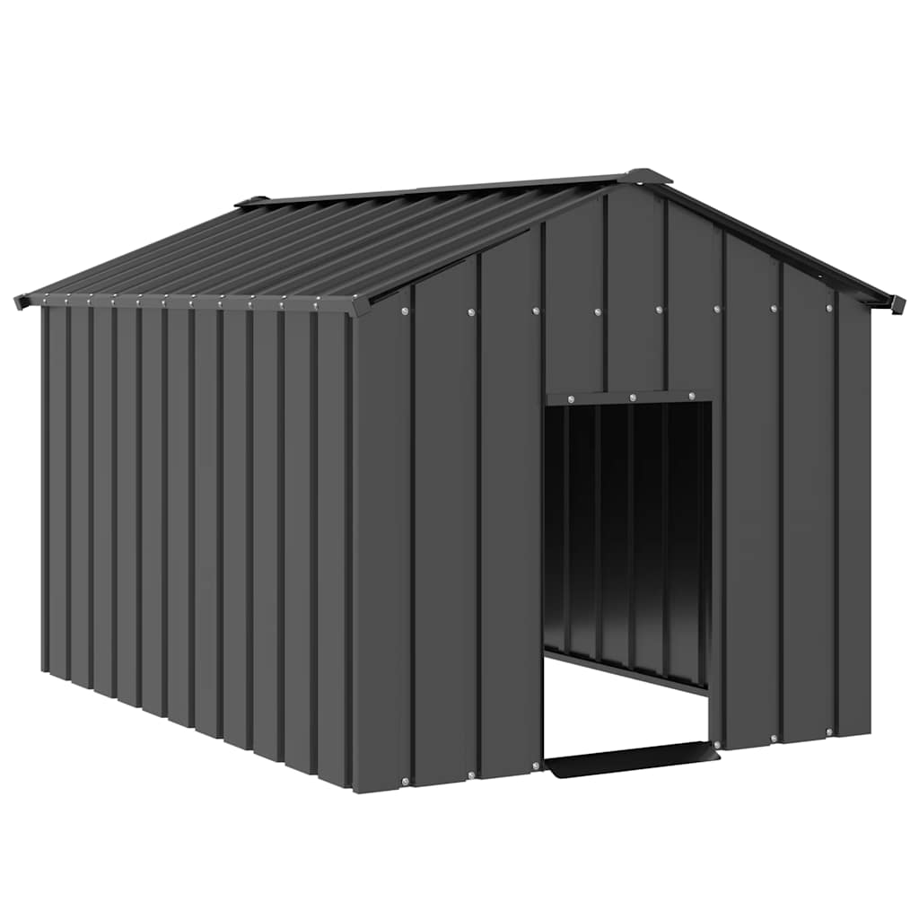 vidaXL Dog House with Roof 113x153x101 cm Galvanised Steel