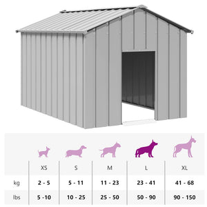 vidaXL Dog House with Roof 113x153x101 cm Galvanised Steel