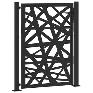 vidaXL Garden Gate Black 105x130 cm Steel Light Design