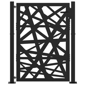 vidaXL Garden Gate Black 105x130 cm Steel Light Design