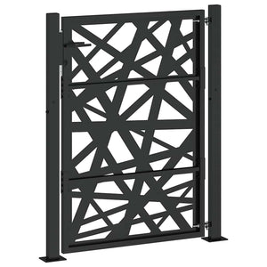 vidaXL Garden Gate Black 105x130 cm Steel Light Design