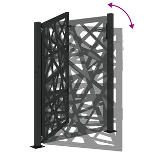 vidaXL Garden Gate Black 105x130 cm Steel Light Design