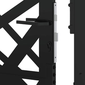 vidaXL Garden Gate Black 105x130 cm Steel Light Design