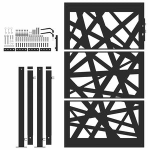 vidaXL Garden Gate Black 105x155 cm Steel Light Design