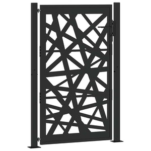 vidaXL Garden Gate Black 105x155 cm Steel Light Design