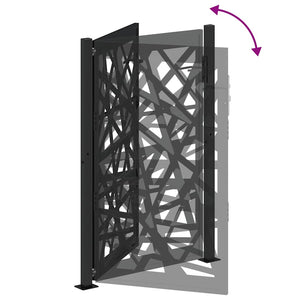 vidaXL Garden Gate Black 105x155 cm Steel Light Design