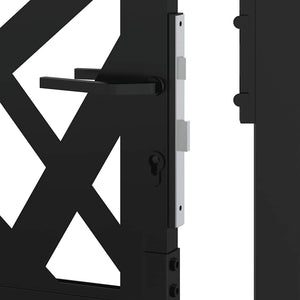 vidaXL Garden Gate Black 105x155 cm Steel Light Design