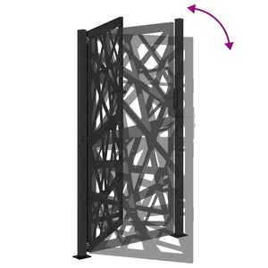 vidaXL Garden Gate Black 105x180 cm Steel Light Design