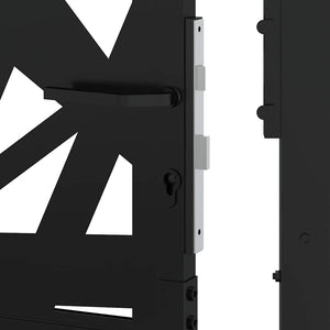 vidaXL Garden Gate Black 105x180 cm Steel Light Design