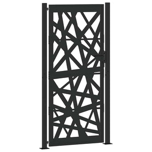 vidaXL Garden Gate Black 105x205 cm Steel Light Design