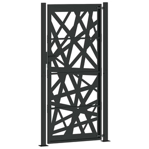 vidaXL Garden Gate Black 105x205 cm Steel Light Design