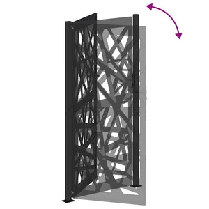 vidaXL Garden Gate Black 105x205 cm Steel Light Design