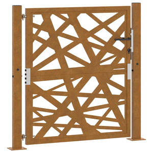 vidaXL Garden Gate 105x105 cm Weathering Steel Light Design